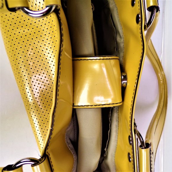 Yellow Perforated Women's Handbag - Picture 5 of 13